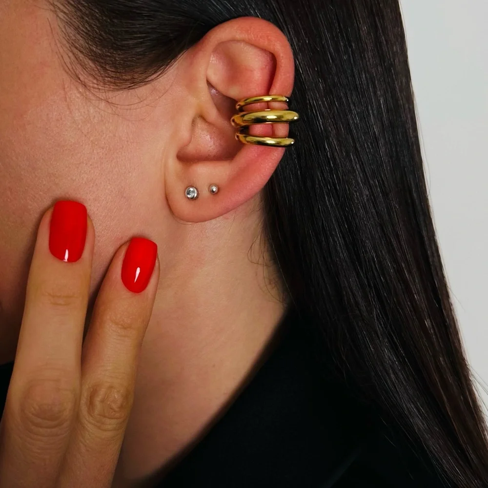 New Ear Cuff Earrings Non Piercing Trendy  Gold Ear Clip statement - Picture 4 of 7